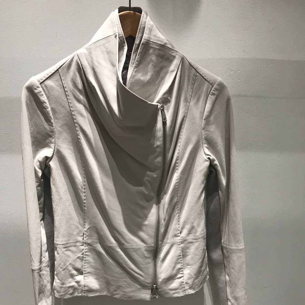 White Goat Leather White Jacket